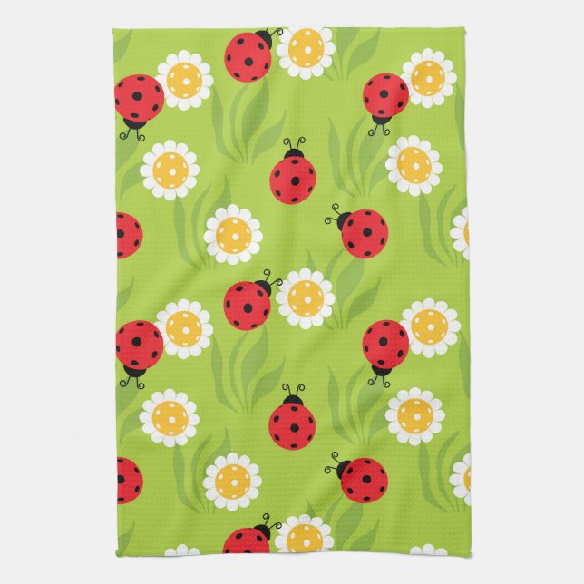 Spring pickleball on fresh green tea towel (Vertical)