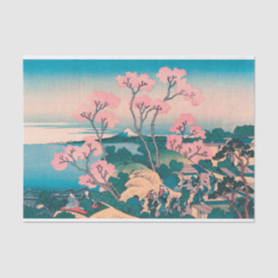 Spring Picnic under Cherry Tree Flowers Mount Fuji Tissue Paper