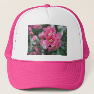 Spring Pink Blooming Flowering Quince Trucker Hat
