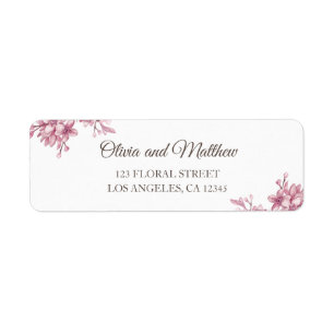 Spring pink cherry blossom. Floral wedding Label Return Address Label
