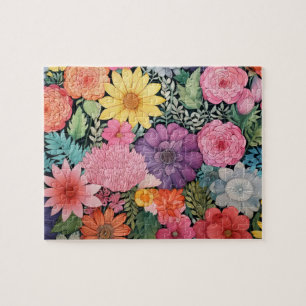 Spring pink floral background poster jigsaw puzzle