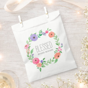 Spring Pink Floral Blessed Beyond Measure Favour Bag