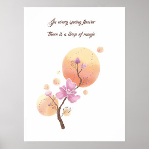 Spring pink flowers Mother day Poster