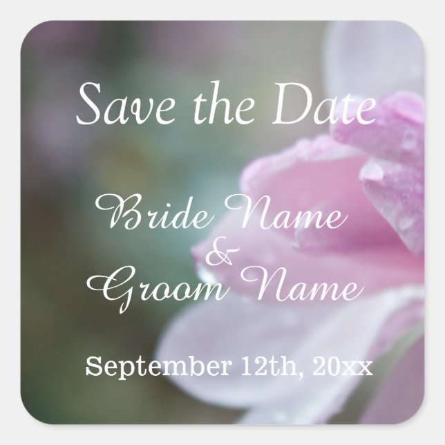 spring pink magnolia flowers save the date sticker (Front)