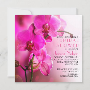 Spring Pink Orchid Bridal Shower Invitation