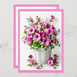 Spring Pink Petunias Personalize Party Invitation