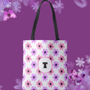 Spring Pink & Purple Floral Tote Bag