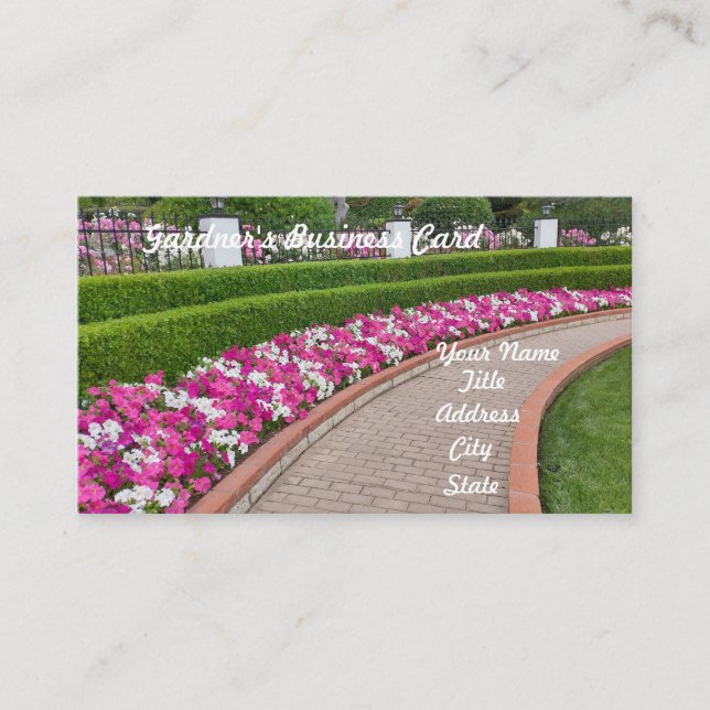 Spring Pink Walkway Garden Business Card (Front)