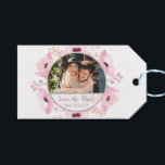 Spring Pinks Watercolor Floral Save The Date Gift Tags<br><div class="desc">Celebrate in style with these stylish and very trendy wedding save the date tags. This design is easy to personalise with your special event wording and your guests will be thrilled when they receive these fabulous tags.</div>