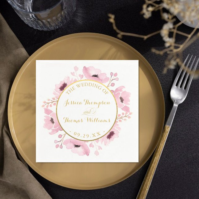 Spring Pinks Watercolor Floral Wedding Collection Napkin (Creator Uploaded)