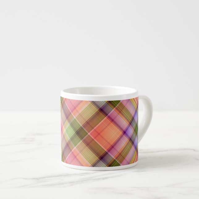 Spring Plaid Espresso Mug (Front Right)