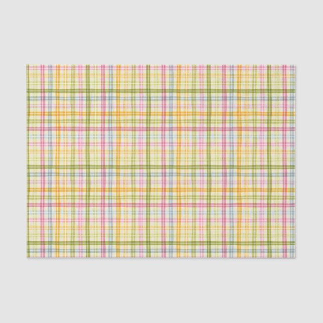 Spring Plaid Pastel Tissue Paper (Front)