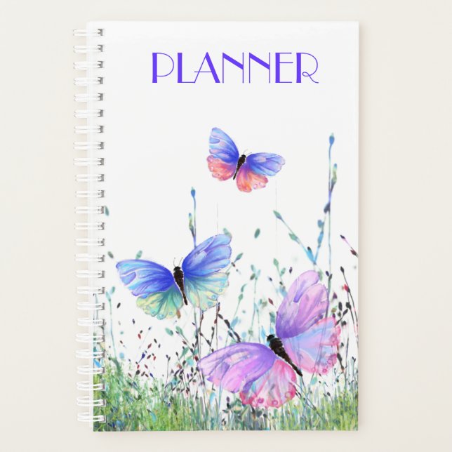 Spring Planner Butterflies Flying in Nature (Front)