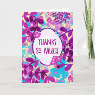 Spring Playful Posies -  Whimsical Thank You Card