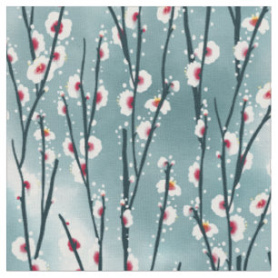 Spring Plum Blossom Floral Pattern Fabric
