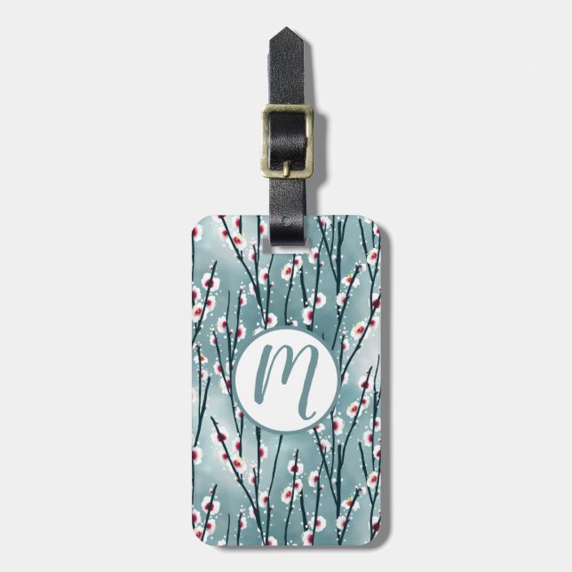 Spring Plum Blossom Floral Pattern Luggage Tag (Front Vertical)
