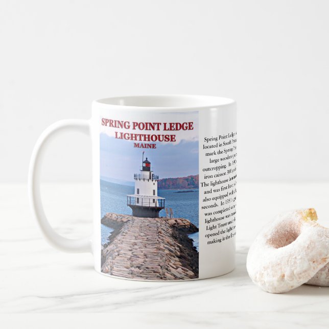 Spring Point Ledge Lighthouse, Maine Mug (With Donut)