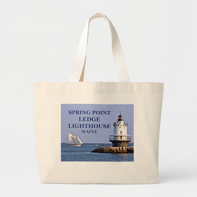 Spring Point Ledge Lighthouse, Maine Tote Bag (Front)