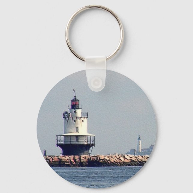 Spring Point Light and Portland Head Light Key Ring (Front)