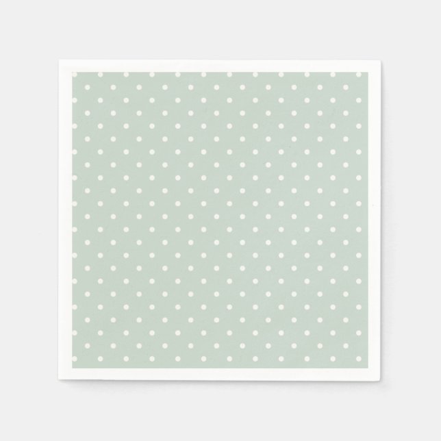 Spring Polka Dots Classic | Muted Sage Napkin (Front)