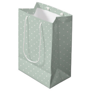 Spring Polka Dots Micro Muted Sage Medium Gift Bag