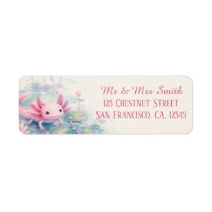 Spring Pond Watercolor Axolotl Return Address Label