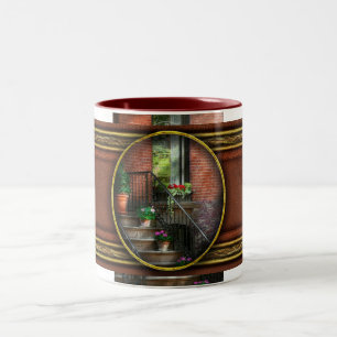 Spring - Porch - Hoboken in Spring Two-Tone Coffee Mug