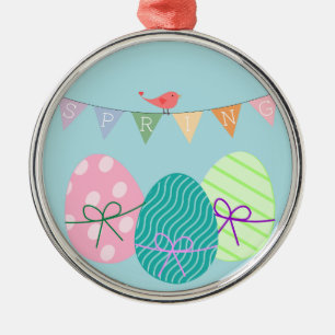 Spring powder blue Easter eggs Metal Tree Decoration