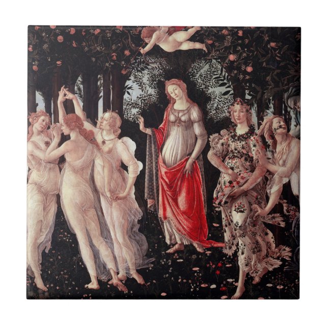 Spring Primavera Sandro Botticelli Renaissance Ceramic Tile (Front)