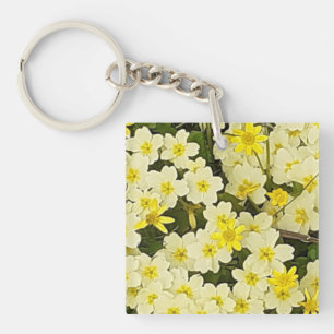 Spring Primroses Acrylic Key Ring