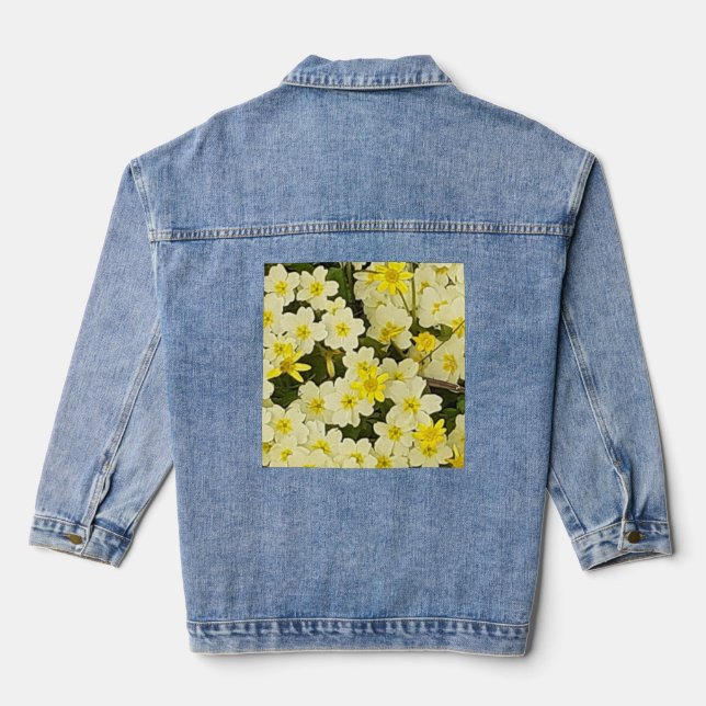 Spring Primroses Denim Jacket (Back)
