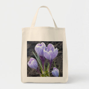 SPRING PURPLE CROCUS TOTE BAG