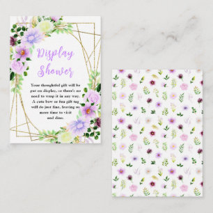 Spring Purple Floral Baby Display Shower Enclosure Card