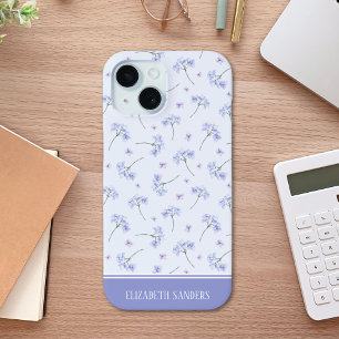 Spring Purple Flowers Pattern iPhone 15 Case