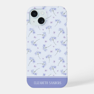 Spring Purple Flowers Pattern iPhone 15 Case