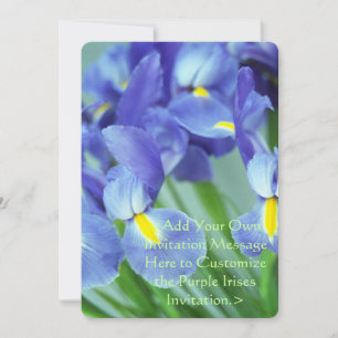 Spring Purple Irises Flower Art Photo Invitation