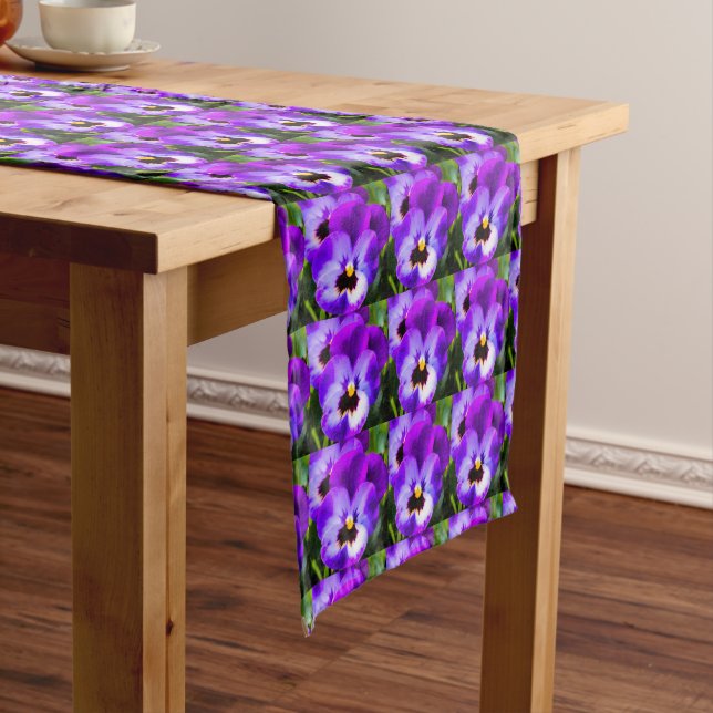 Spring Purple Pansy Table Runner (In Situ)