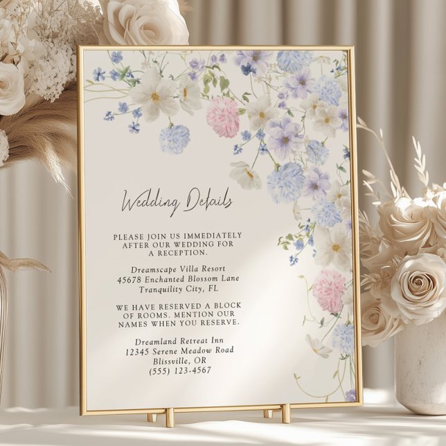 Spring Purple Wildflowers Wedding Enclosure Card (Creator Uploaded)