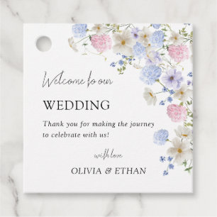 Spring Purple Wildflowers Welcome To Our Wedding Favour Tags