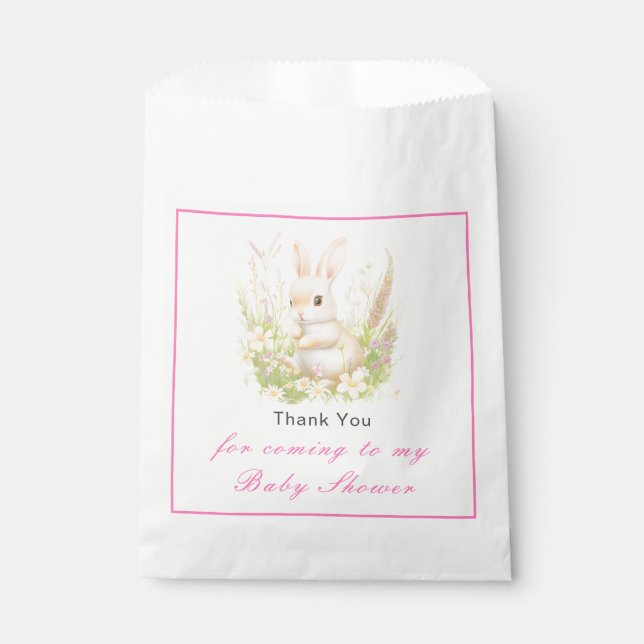 Spring Rabbit Baby Shower Favour Bag (Front)