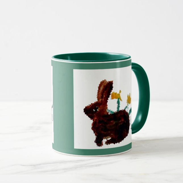 Spring Rabbit Daffodil Art Mug (Front Right)