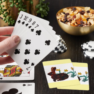 Spring Rabbit Daffodil Art Playing Cards
