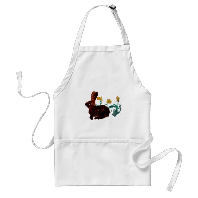 Spring Rabbit Daffodil Art Standard Apron (Front)