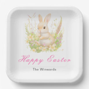 Spring Rabbit Easter Brunch Paper Plate