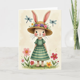 Spring Rabbit Garden Scene Card