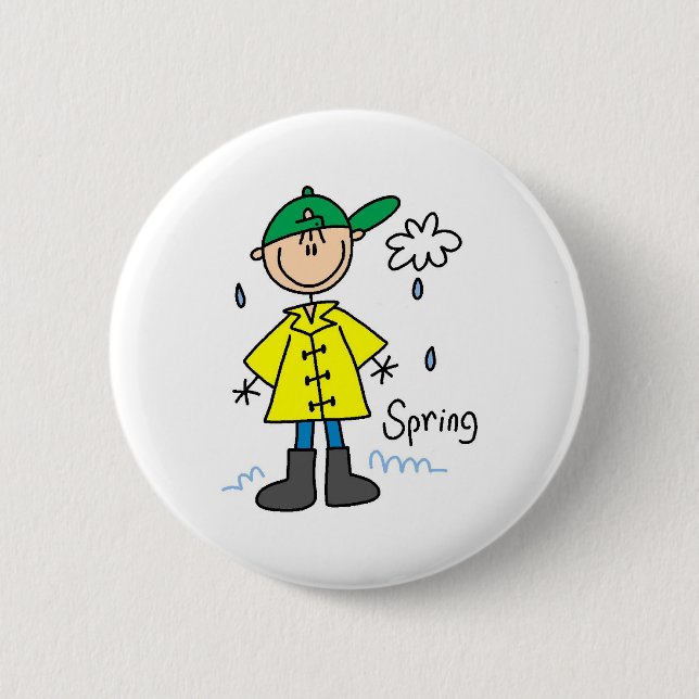 Spring Rain  6 Cm Round Badge (Front)