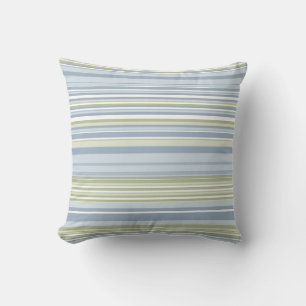 Spring Rain and Tropical Blue Stripes Cushion