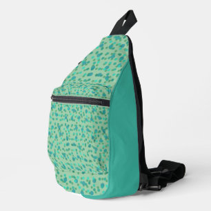 spring rain, aqua forest and sea green dots sling bag
