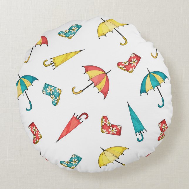 Spring Rain I Round Cushion (Back)