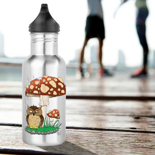Spring Rain Shower Owl Mushroom 532 Ml Water Bottle